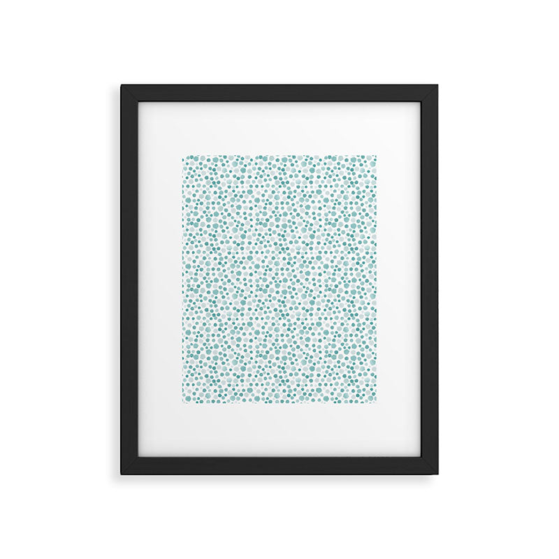 Mint Watercolor Dots - Aqua, Teal, Mint, Blue Framed Art Print Gallery Image 6