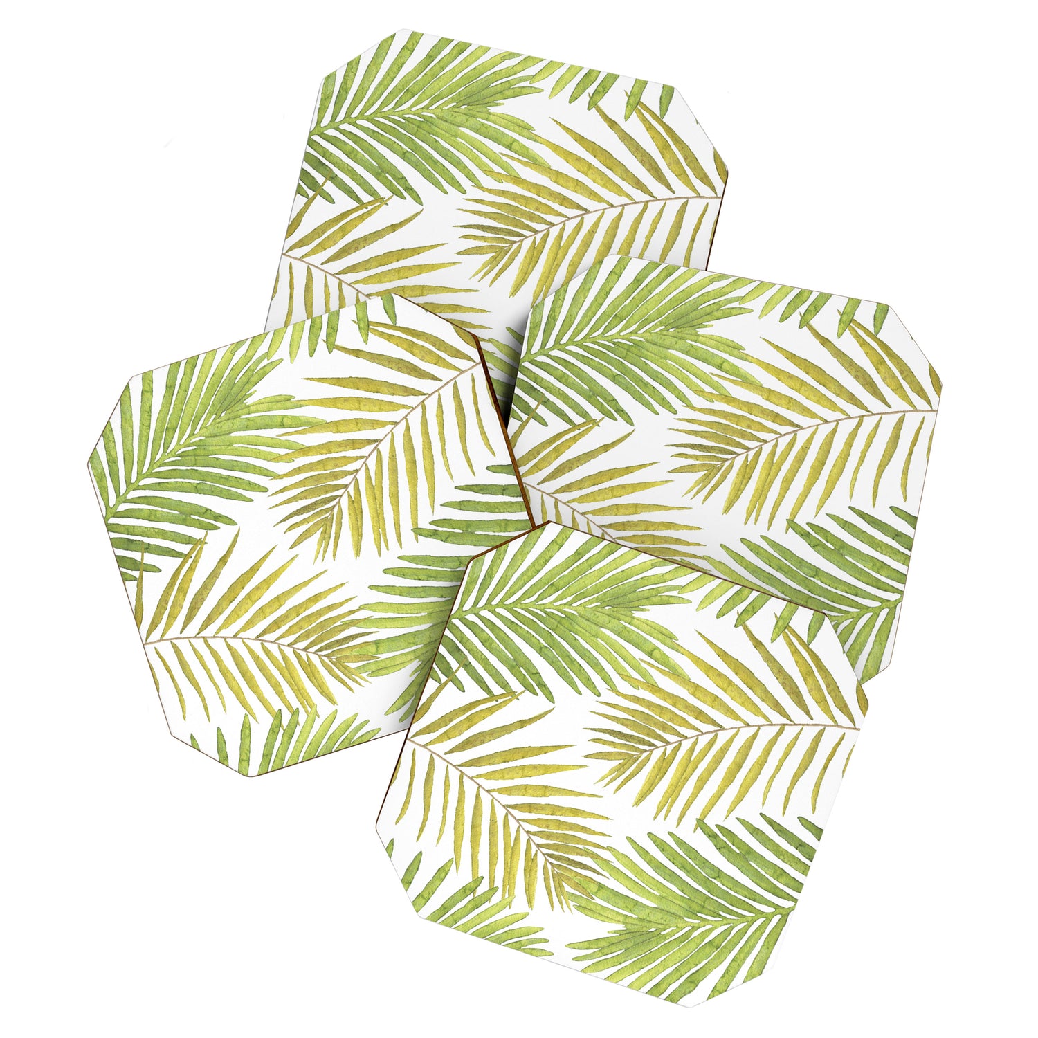 Palms on White Coaster Gallery Image 1