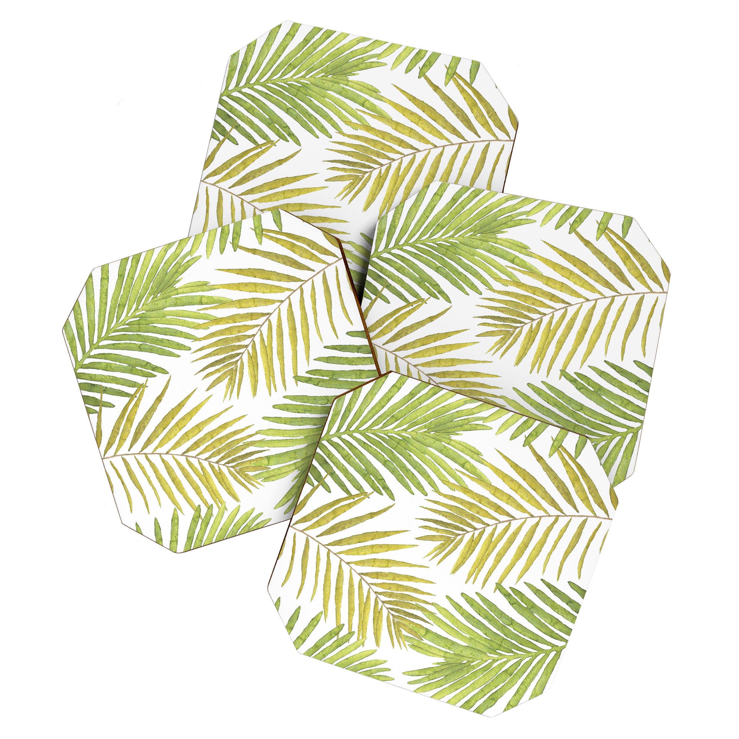 Palms on White Coaster Gallery Image 1