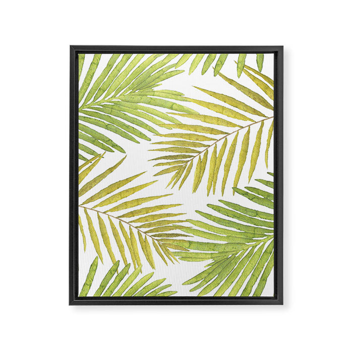 Palms on White Framed Canvas Print Gallery Image 1