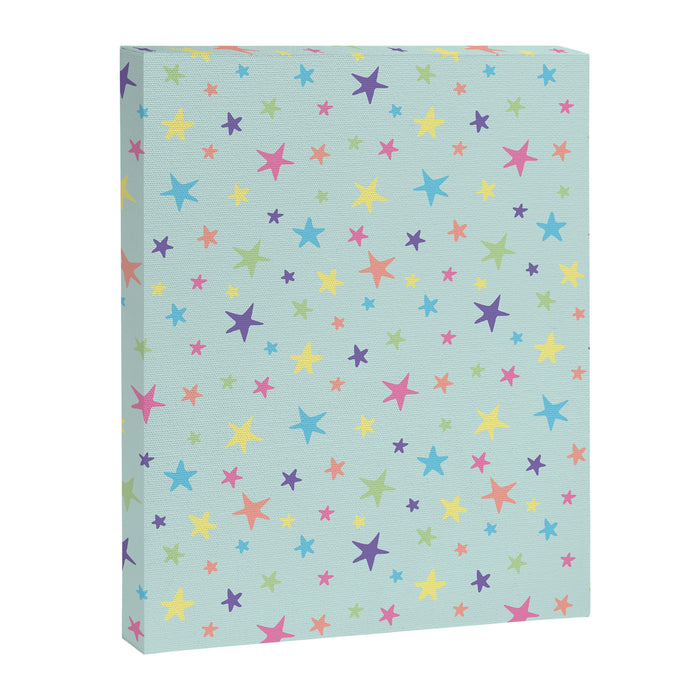 Rainbow Stars on Mint Canvas Print Gallery Image 1