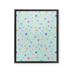 Rainbow Stars on Mint Framed Canvas Print Gallery Image 8