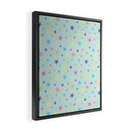 Rainbow Stars on Mint Framed Canvas Print Gallery Image 2