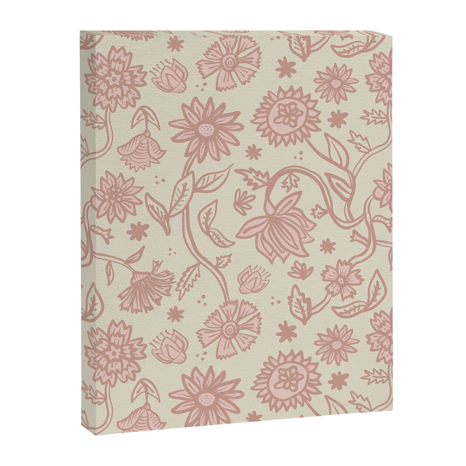 Sadie Sketch Floral Print - Pink, Blush, Beige Canvas Print Gallery Image 3