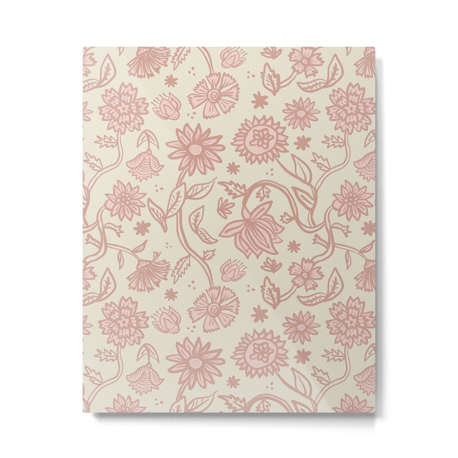 Sadie Sketch Floral Print - Pink, Blush, Beige Metal Print Gallery Image 6
