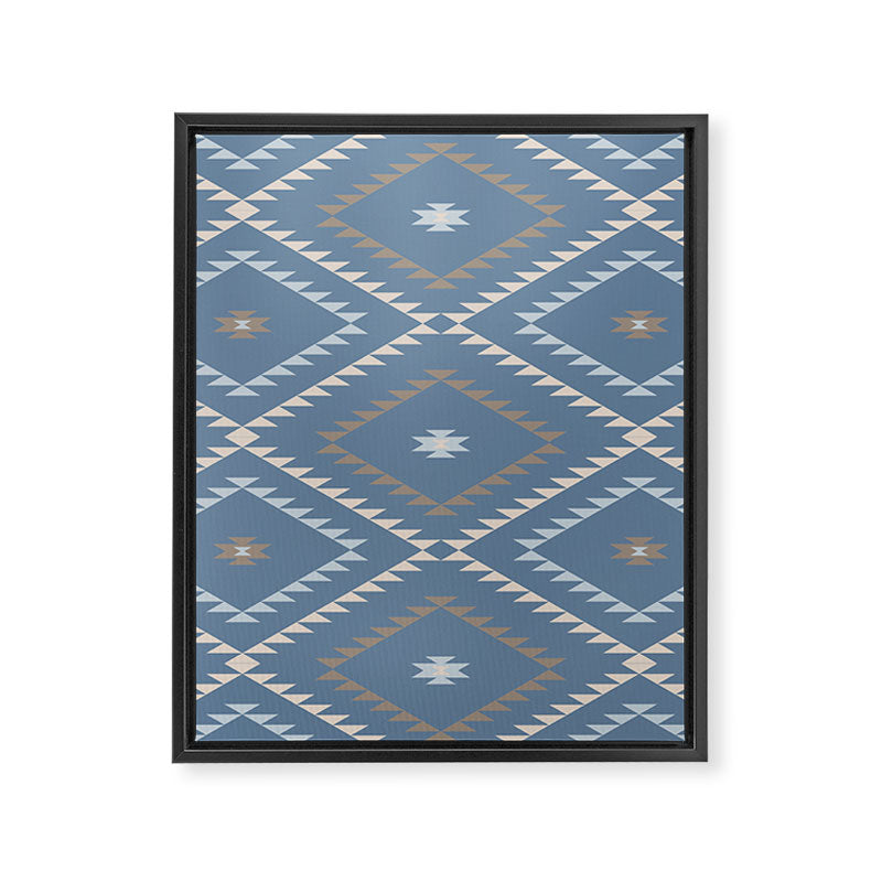 Southwestern Geometric - Denim Nude Framed Canvas Print Gallery Image 8