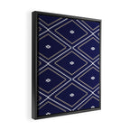 Southwestern Geometric - Tan White Navy Framed Canvas Print Gallery Image 2