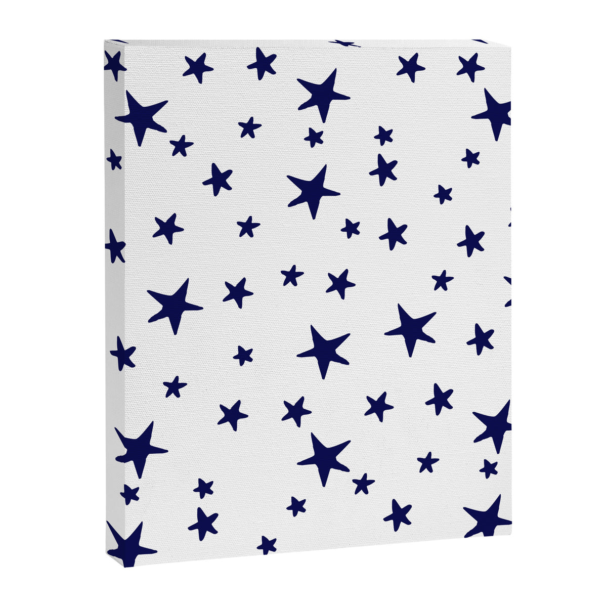 Stars - Navy Blue on White Canvas Print Gallery Image 8