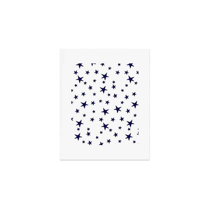 Stars - Navy Blue on White Art Print Gallery Image 1