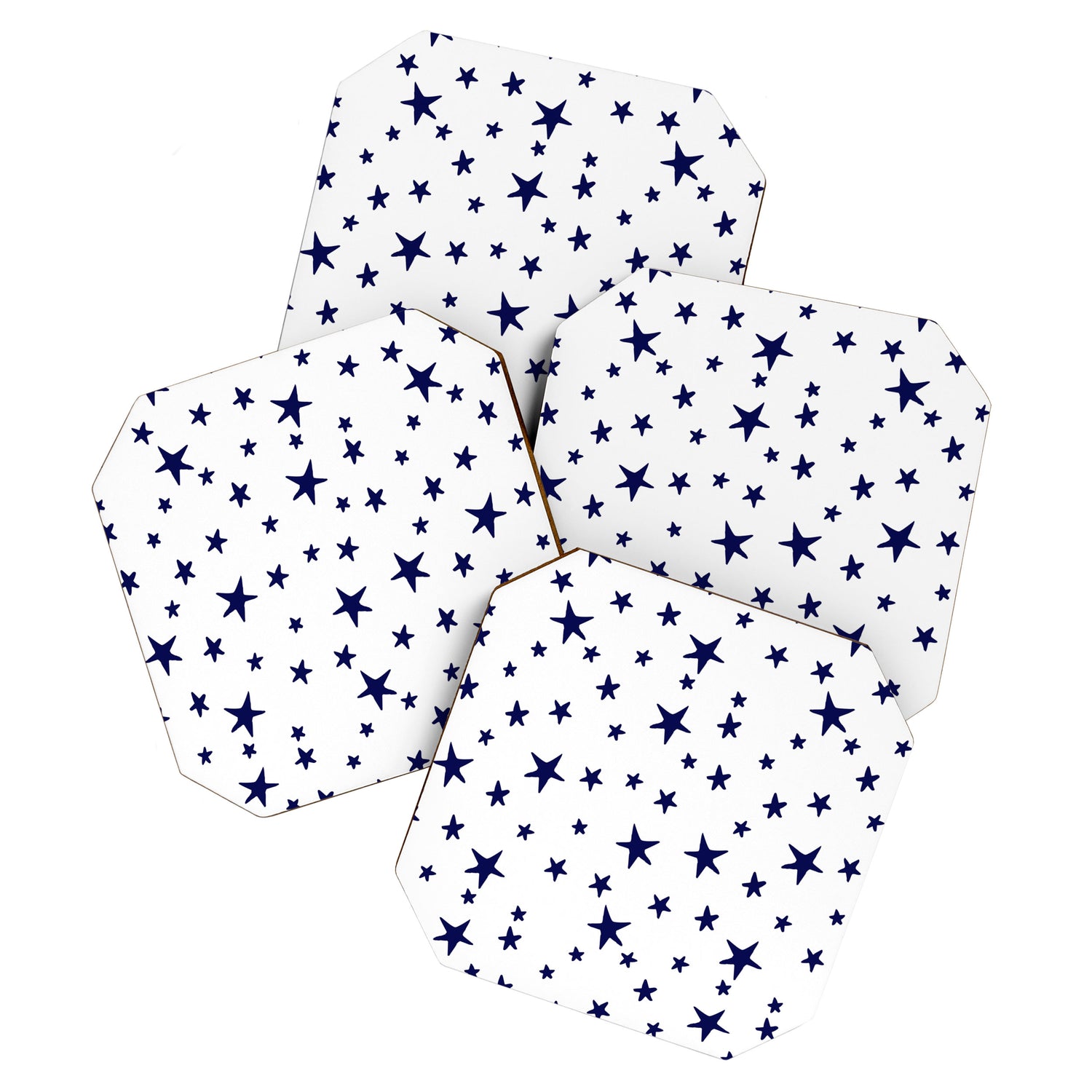 Stars - Navy Blue on White Coaster Gallery Image 1