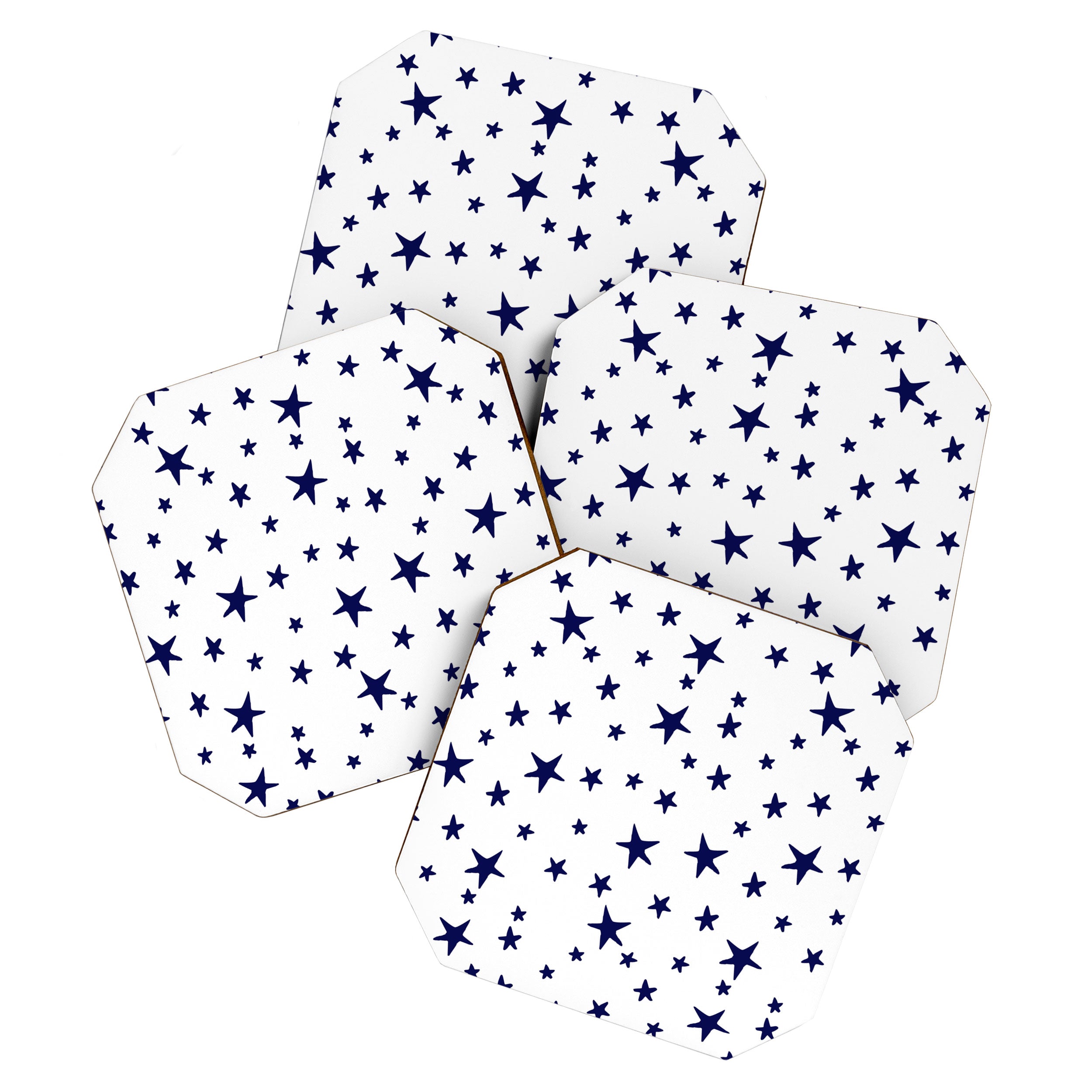 Stars - Navy Blue on White Coaster Gallery Image 1