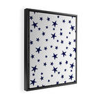 Stars - Navy Blue on White Framed Canvas Print Gallery Image 2