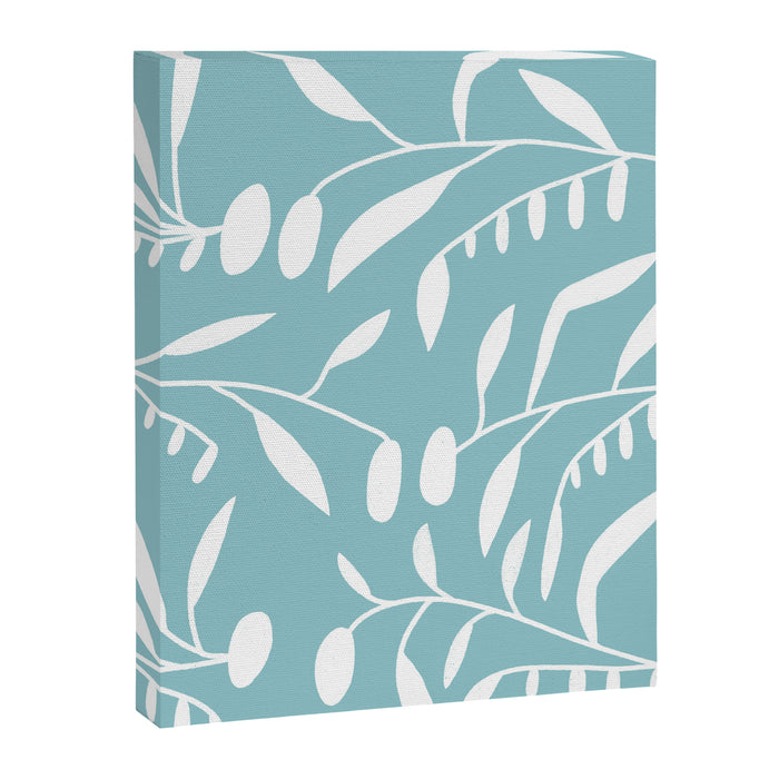 Botanical leaf- skyblue Canvas Print Gallery Image 1