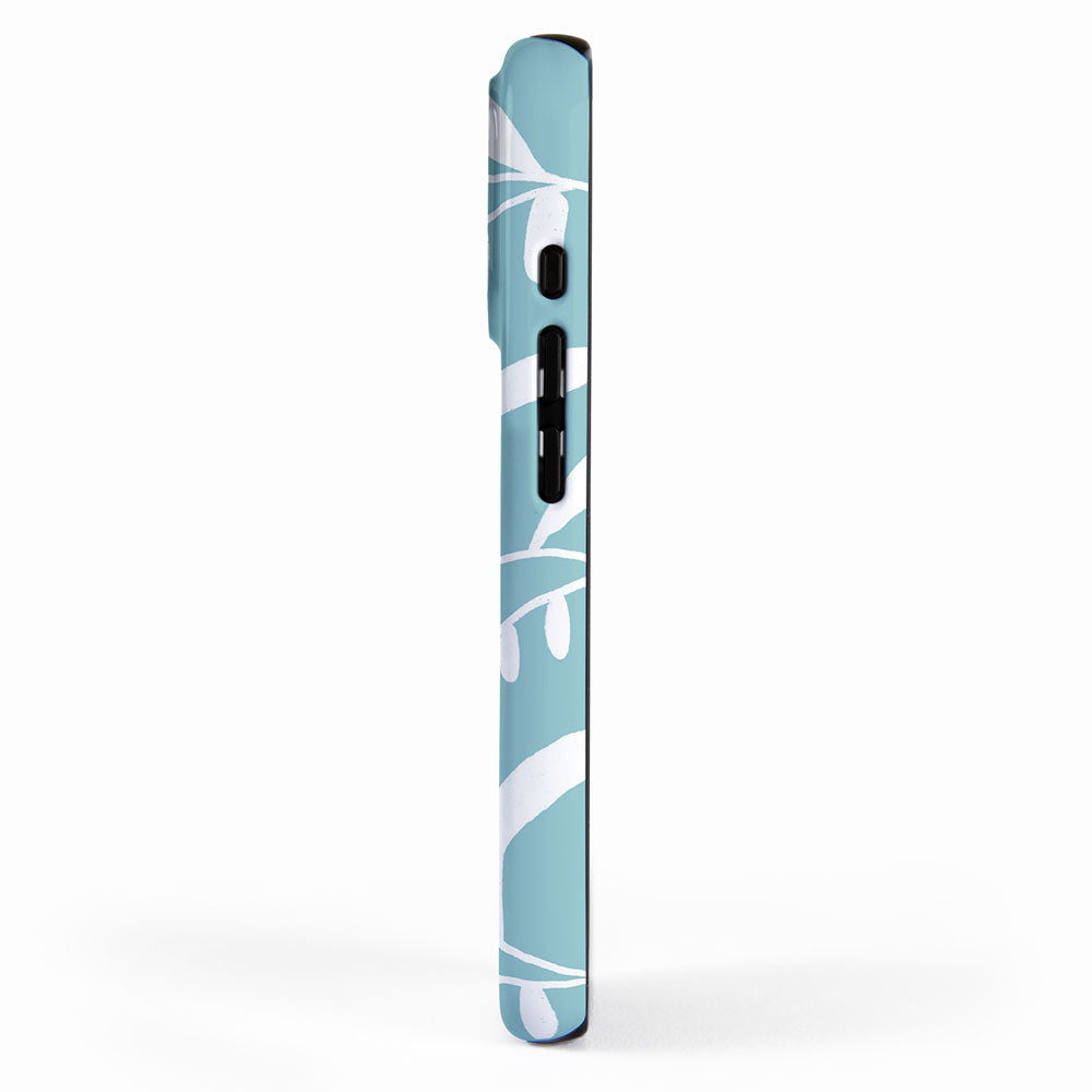 Botanical leaf- skyblue iPhone Case Gallery Image 2