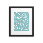 Botanical leaf- skyblue Framed Art Print Gallery Image 5
