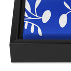 botanical leaf-blue  Framed Canvas Print Gallery Image 3