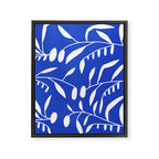botanical leaf-blue  Framed Canvas Print Gallery Image 6