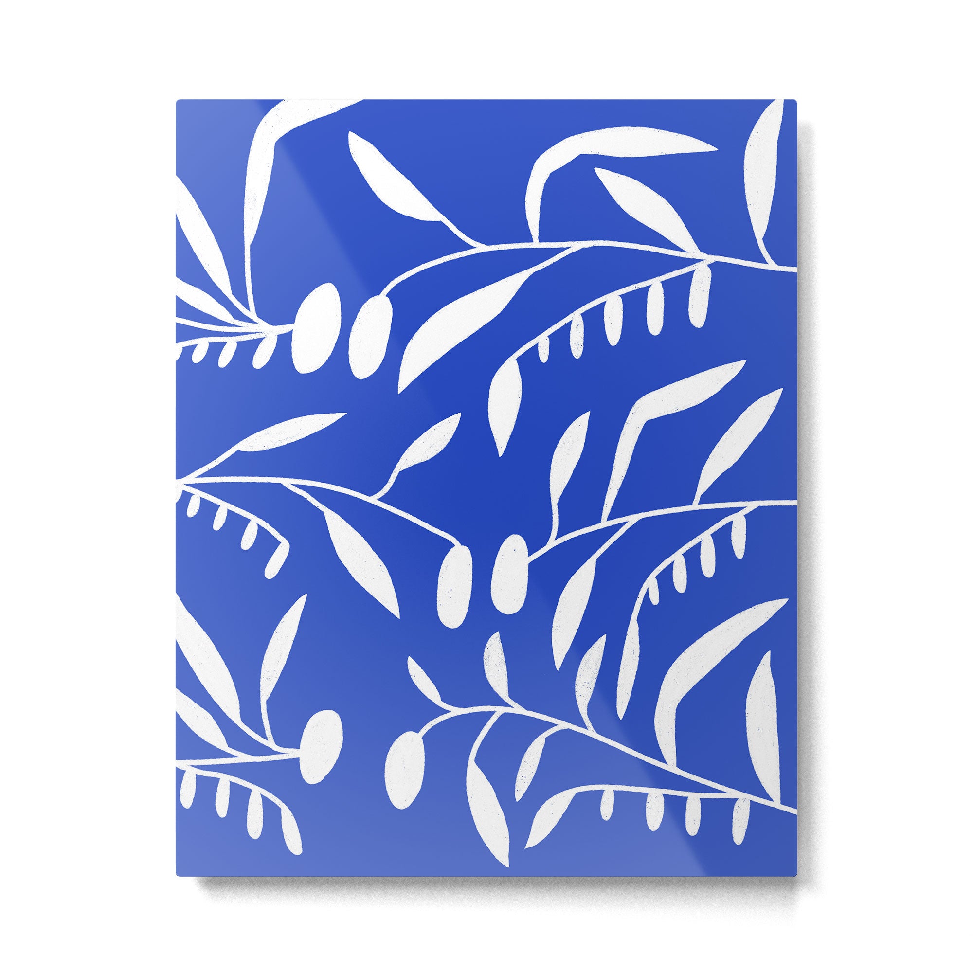 botanical leaf-blue  Metal Print Gallery Image 4