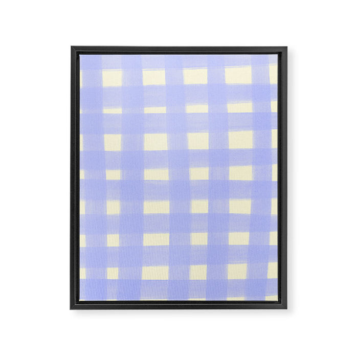 checks checks- lavender Framed Canvas Print Gallery Image 1
