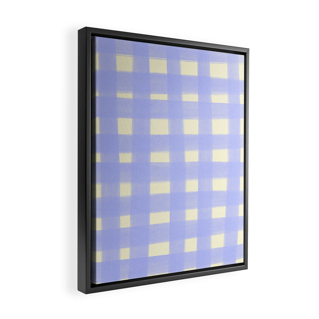 checks checks- lavender Framed Canvas Print Gallery Image 2
