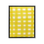 checks checks - yellow Framed Canvas Print Gallery Image 6