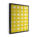 checks checks - yellow Framed Canvas Print Gallery Image 2