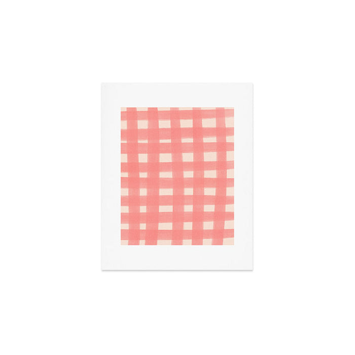 checks checks-pink rose Art Print Gallery Image 1