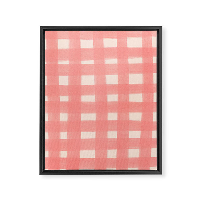 checks checks-pink rose Framed Canvas Print Gallery Image 1