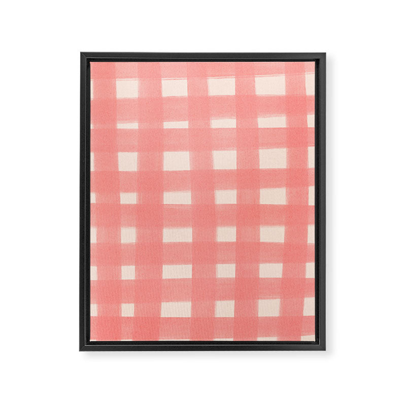 checks checks-pink rose Framed Canvas Print Gallery Image 6