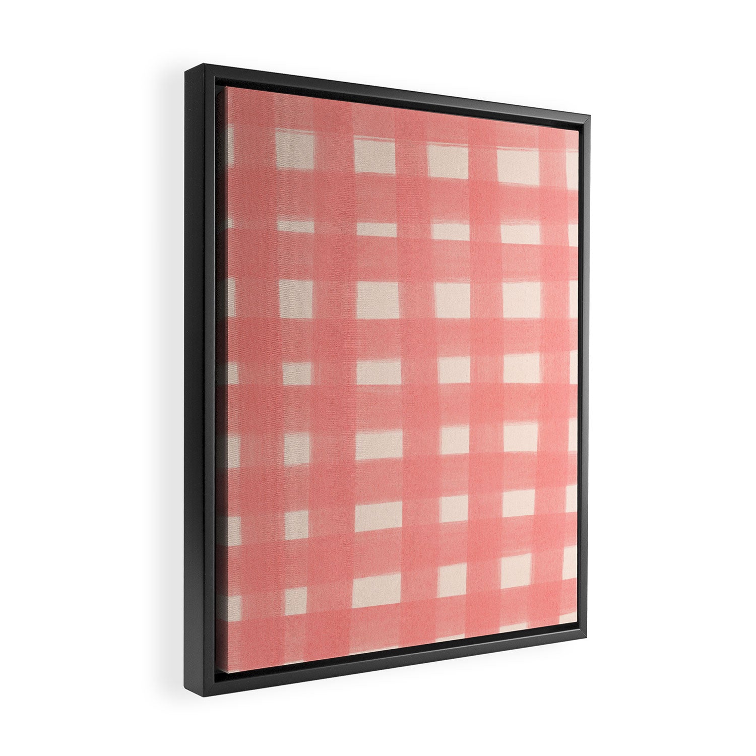 checks checks-pink rose Framed Canvas Print Gallery Image 2