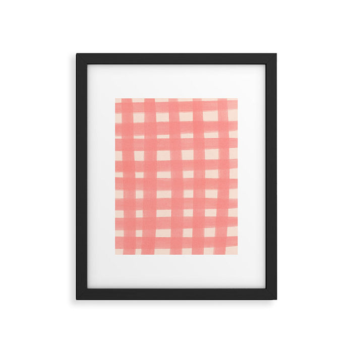 checks checks-pink rose Framed Art Print Gallery Image 1