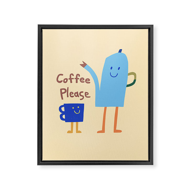 coffee please Framed Canvas Print Gallery Image 6