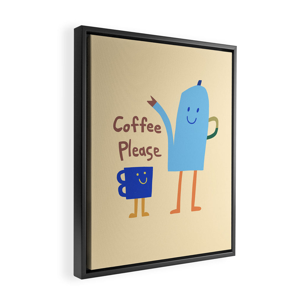 coffee please Framed Canvas Print Gallery Image 2