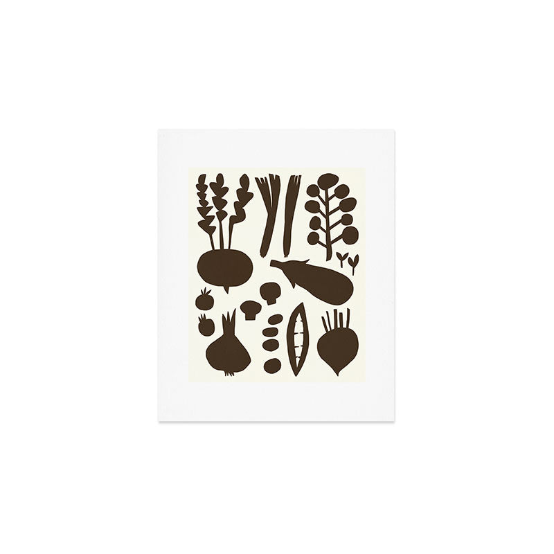 fresh fresh vegetable-black Art Print Gallery Image 1