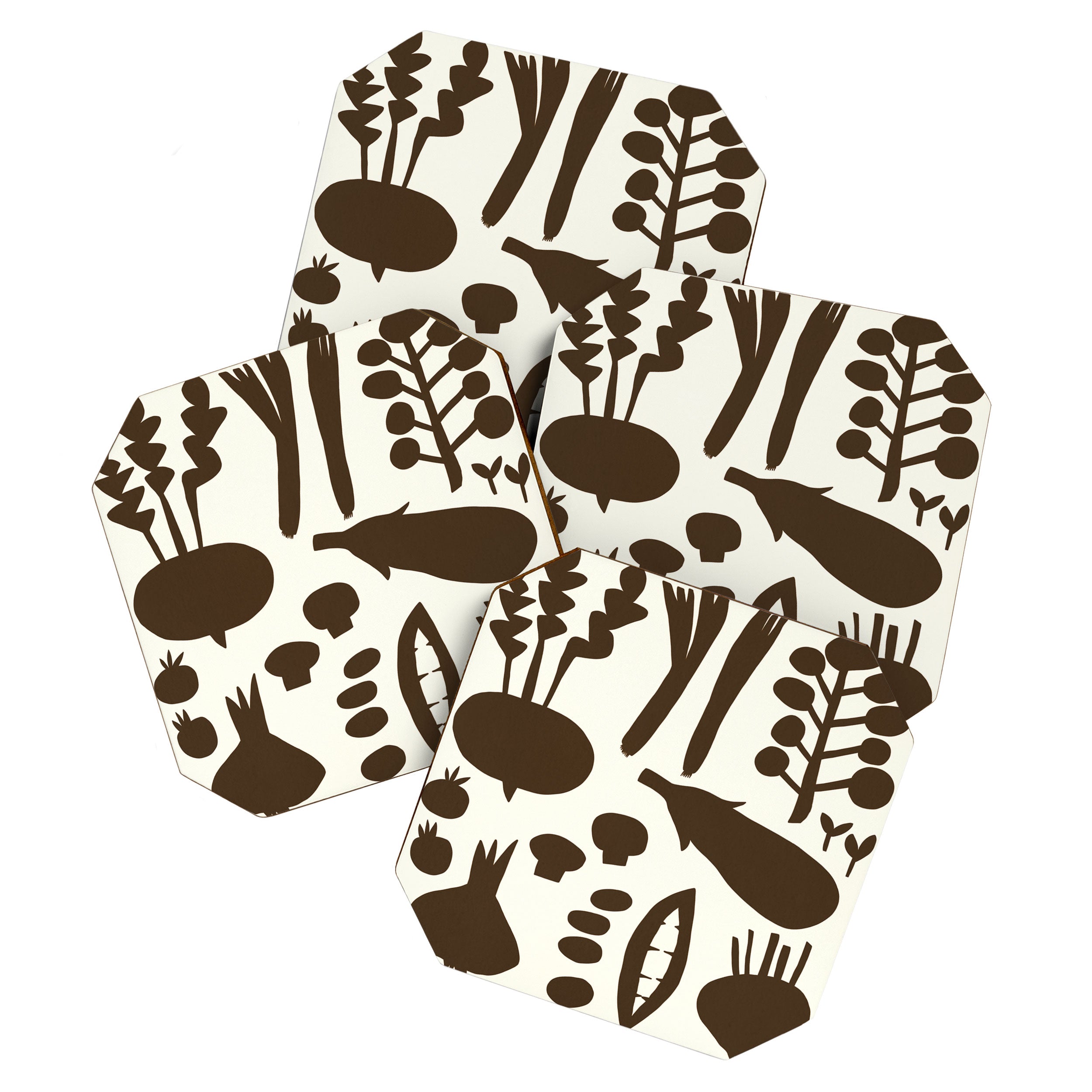 fresh fresh vegetable-black Coaster Gallery Image 1
