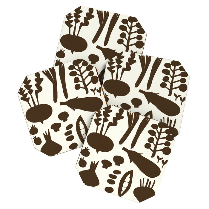 fresh fresh vegetable-black Coaster Gallery Image 1