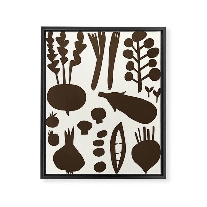 fresh fresh vegetable-black Framed Canvas Print Gallery Image 1