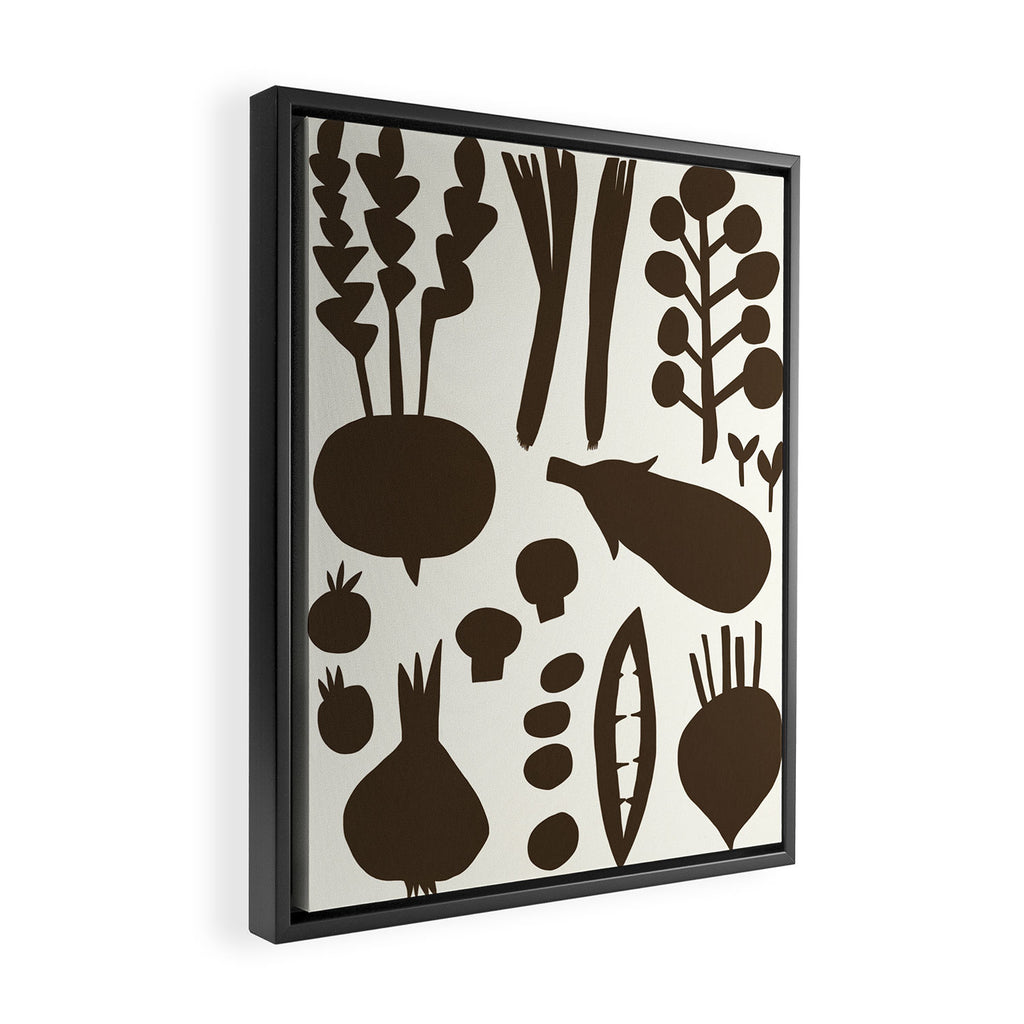 fresh fresh vegetable-black Framed Canvas Print Gallery Image 2