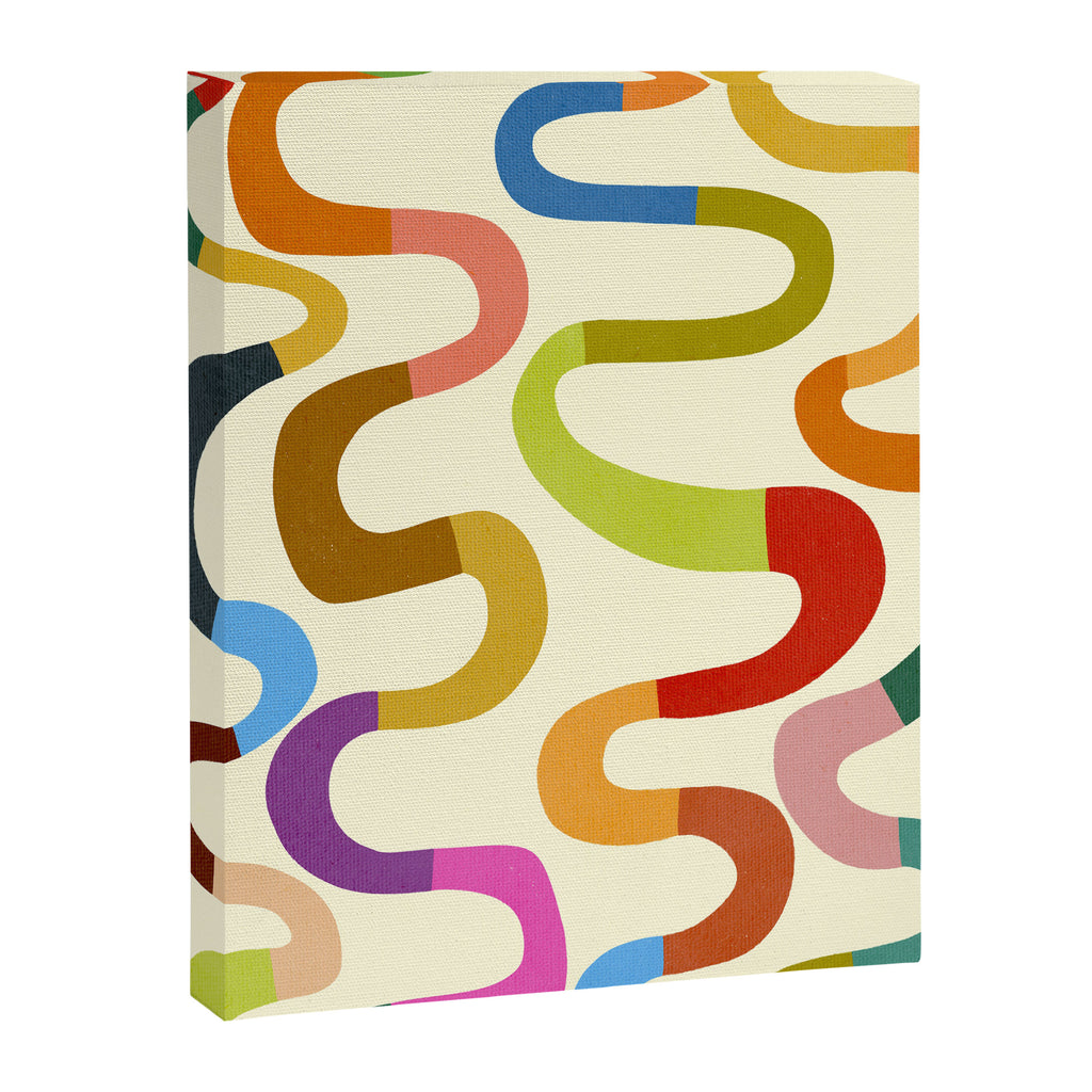 Fun, colorful and squiggly lines Canvas Print Gallery Image 6