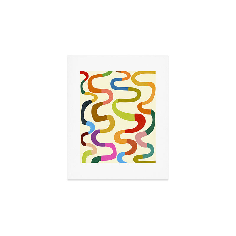Fun, colorful and squiggly lines Art Print Gallery Image 1