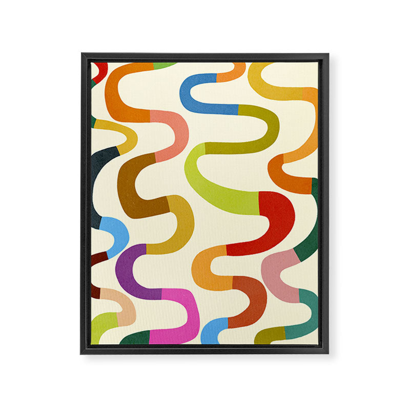Fun, colorful and squiggly lines Framed Canvas Print Gallery Image 6
