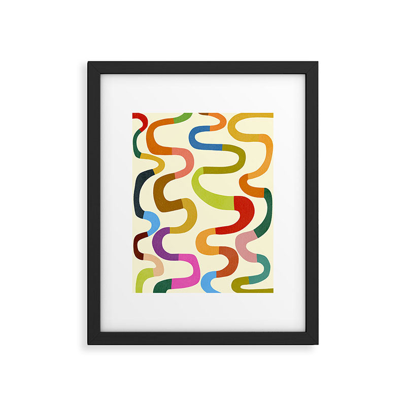 Fun, colorful and squiggly lines Framed Art Print Gallery Image 5