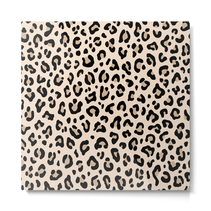 BLACK and WHITE LEOPARD PRINT â Ecru | Collection : Leopard spots â Punk Rock Animal Prints | Metal Print Gallery Image 1