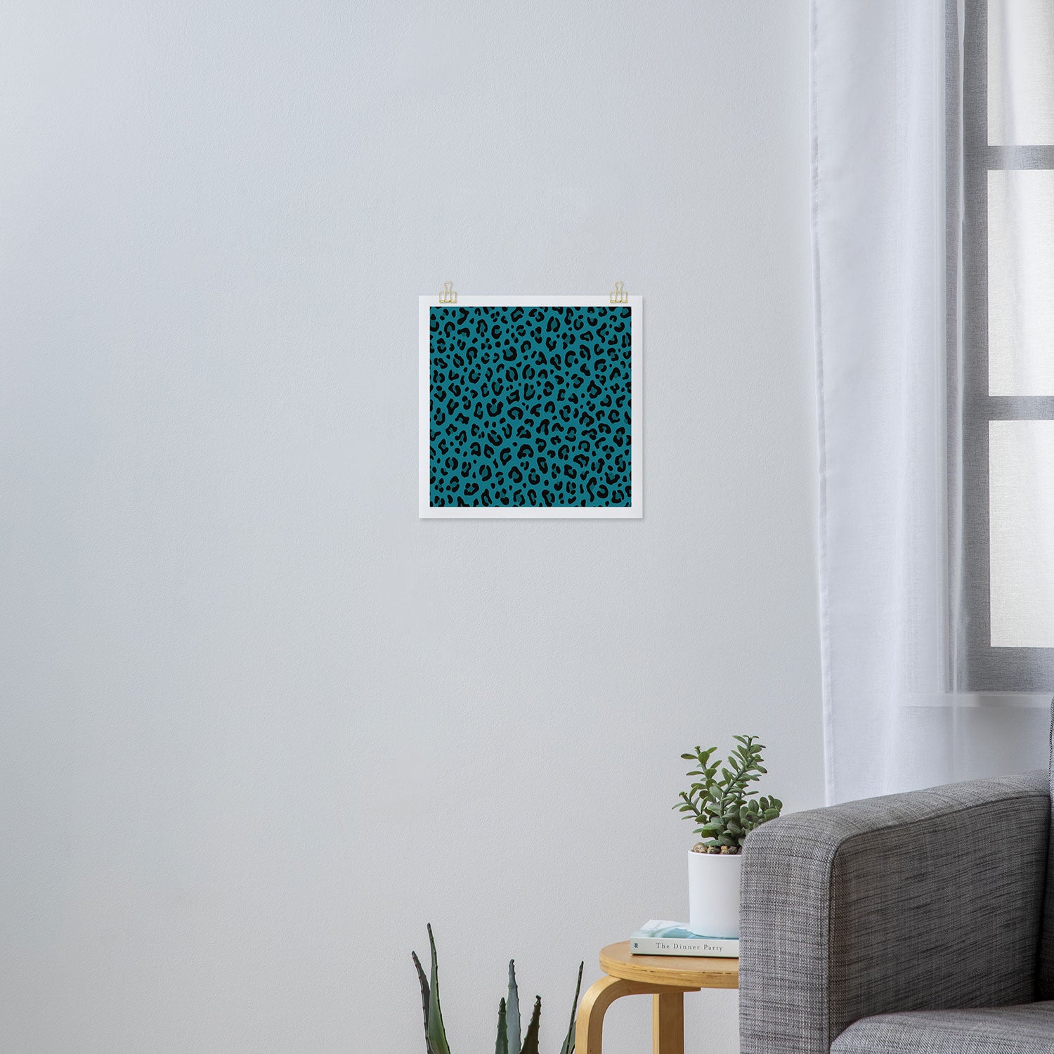 TEAL LEOPARD PRINT â Teal Blue | Collection : Punk Rock Animal Prints | Art Print Gallery Image 3