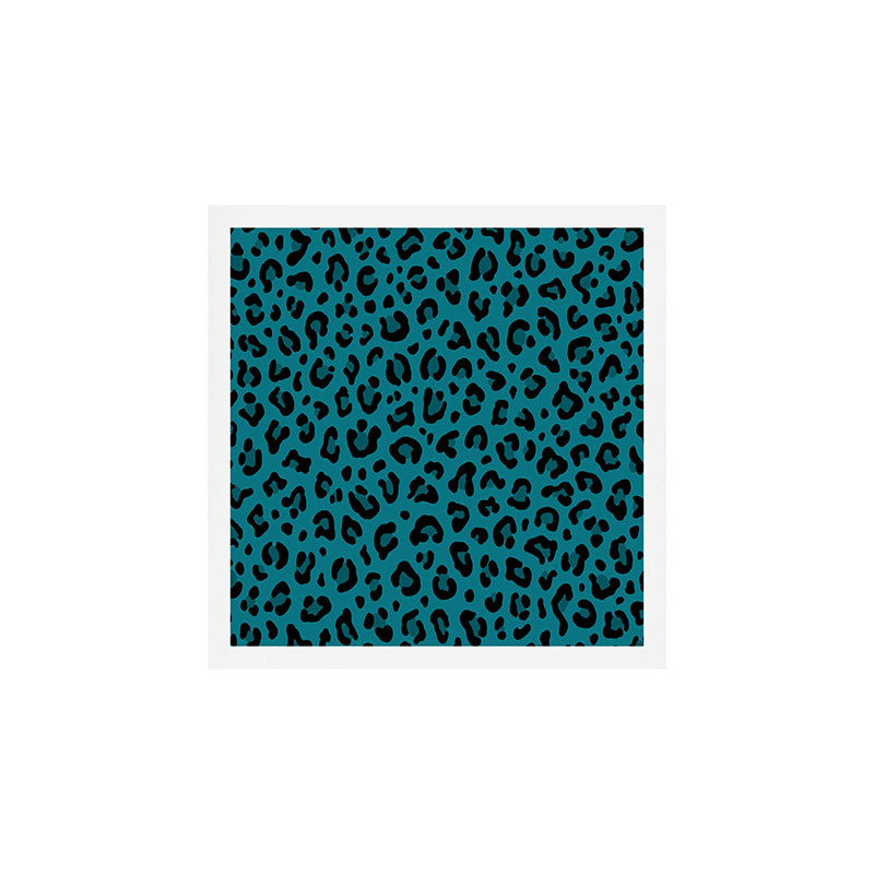 TEAL LEOPARD PRINT â Teal Blue | Collection : Punk Rock Animal Prints | Art Print Gallery Image 1
