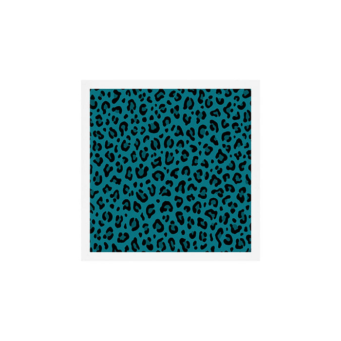 TEAL LEOPARD PRINT â Teal Blue | Collection : Punk Rock Animal Prints | Art Print Gallery Image 1