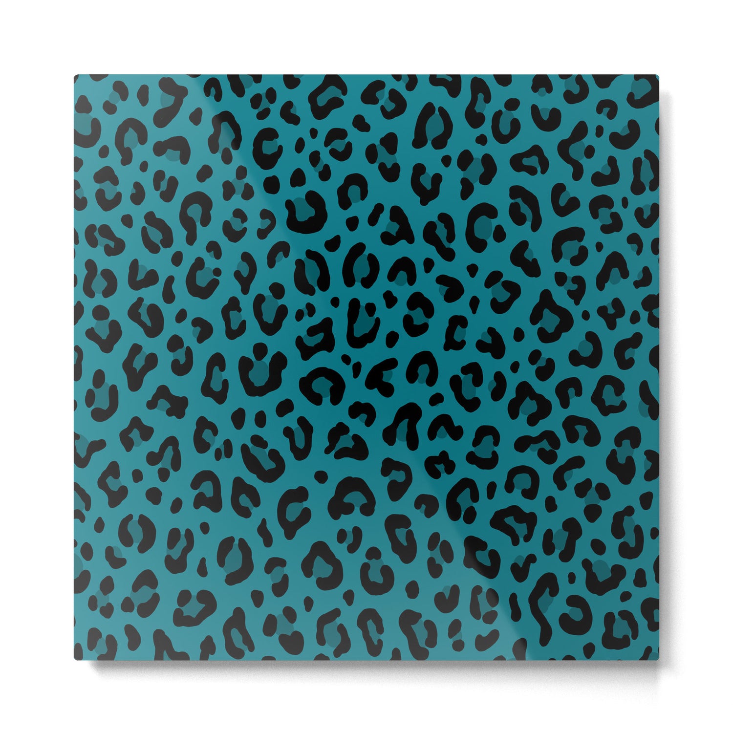 TEAL LEOPARD PRINT â Teal Blue | Collection : Punk Rock Animal Prints | Metal Print Gallery Image 2