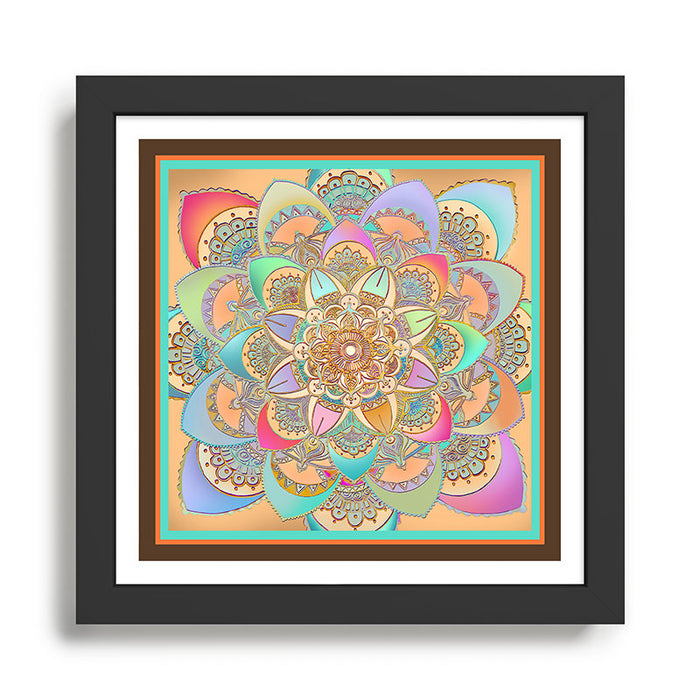 Bohemian Festival Lotus Mandala Framed Art Print Gallery Image 1