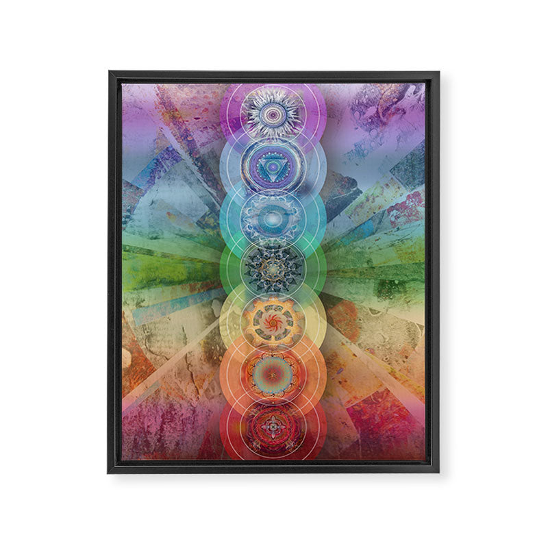seven chakra meditation and yoga art Framed Canvas Print Gallery Image 6