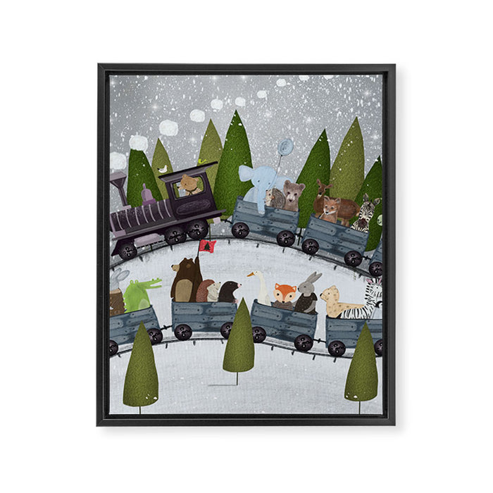 all aboard Framed Canvas Print Gallery Image 1